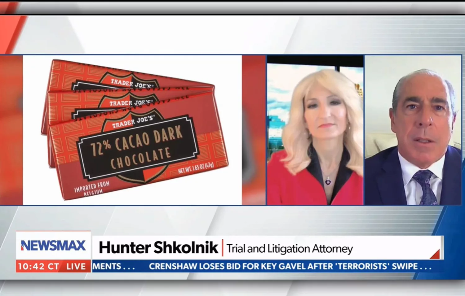 Hunter Shkolnik on Newsmax about Trader Joe's lawsuit