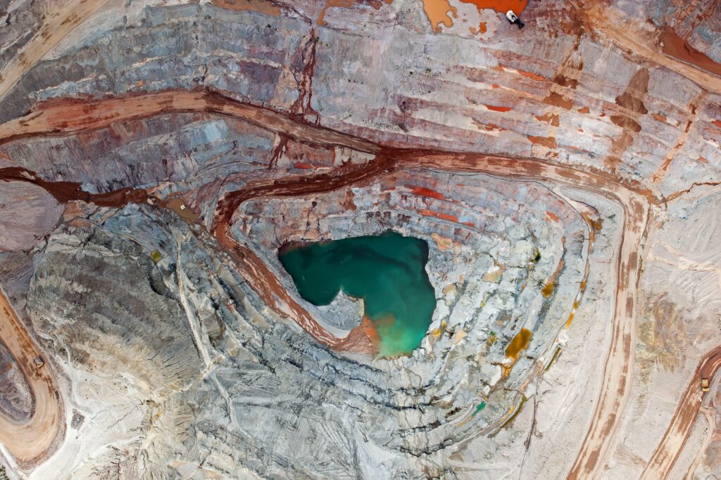 Vertical View of Open Pit Mining Miami